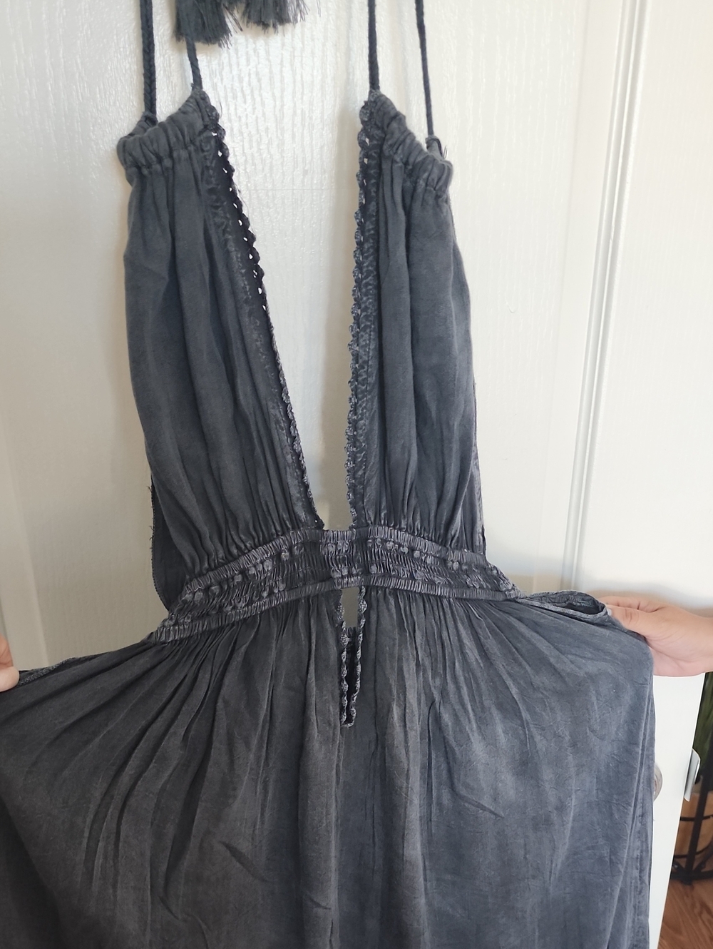 Raviya Charcoal Gray Halter Maxi Dress